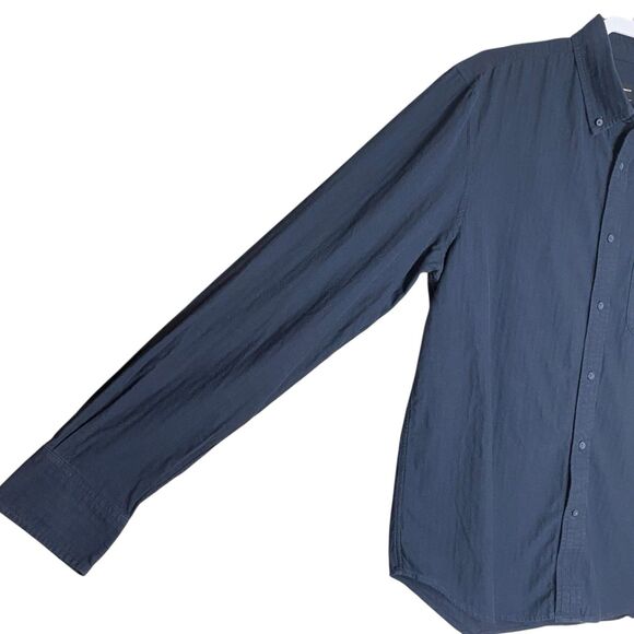 Club Monaco Shirt Mens M Blue Button Down Slim Fit Long Sleeve Cotton Preppy - Picture 6 of 10